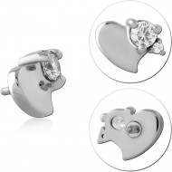 SURGICAL STEEL JEWELED MICRO ATTACHMENT FOR 1.2MM INTERNALLY THREADED PINS