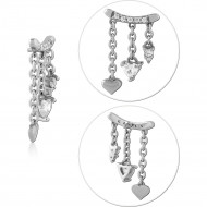 SURGICAL STEEL JEWELED MICRO ATTACHMENT FOR 1.2MM INTERNALLY THREADED PINS
