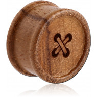 ORGANIC WOODEN PLUG TEAK RIDGED PIERCING