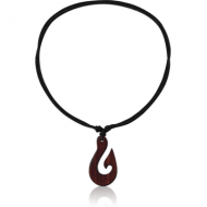 ORGANIC WOODEN PENDANT SONO WITH LEATHER STRING