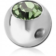 SURGICAL STEEL SWAROVSKI CRYSTAL JEWELLED BALL FOR BALL CLOSURE RING PIERCING