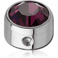 SURGICAL STEEL SWAROVSKI CRYSTAL JEWELED DISC FOR BALL CLOSURE RING