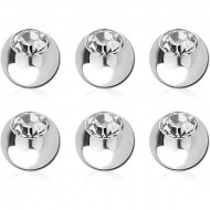 PACK OF 6 SURGICAL STEEL SWAROVSKI CRYSTAL JEWELLED MICRO BALLS