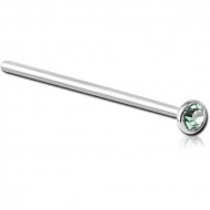 SURGICAL STEEL OPTIMA CRYSTALJEWELLED STRAIGHT NOSE STUD 15MM PIERCING