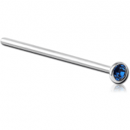SURGICAL STEEL JEWELED STRAIGHT NOSE STUD 15MM PIERCING