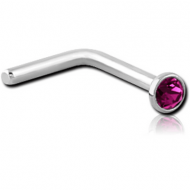 SURGICAL STEEL JEWELED 90 DEGREE NOSE STUD PIERCING