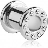 STAINLESS STEEL JEWELLED ROUND-EDGE THREADED TUNNEL