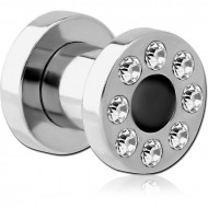 STAINLESS STEEL VALUE JEWELLED THREADED TUNNEL PIERCING