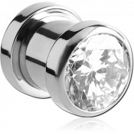 STAINLESS STEEL BEZEL SET JEWELLED THREADED PLUG