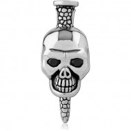 SURGICAL STEEL KOOL KATANA JEWELLED PENDANT - PIN THROUGH SKULL