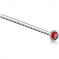 SURGICAL STEEL SWAROVSKI CRYSTAL JEWELLED STRAIGHT NOSE STUD 19MM