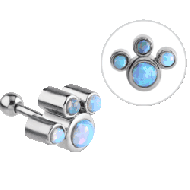 SURGICAL STEEL OPAL JEWELEDTRAGUS BARBELL PIERCING