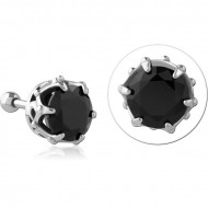 SURGICAL STEEL JEWELED TRAGUS MICRO BARBELL PIERCING