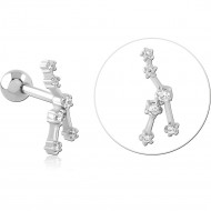 SURGICAL STEEL JEWELED TRAGUS MICRO BARBELL