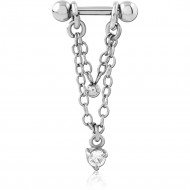 SURGICAL STEEL MICRO BARBELL WITH CHAIN