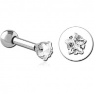 SURGICAL STEEL STAR PRONG SET JEWELED TRAGUS MICRO BARBELL PIERCING