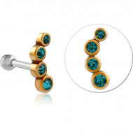 SURGICAL STEEL TWO TONE TRAGUS MICRO BARBELL