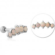 SURGICAL STEEL SYNTHETIC OPAL TRAGUS MICRO BARBELL