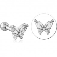 SURGICAL STEEL JEWELLED TRAGUS MICRO BARBELL