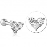 SURGICAL STEEL JEWELLED TRAGUS MICRO BARBELL PIERCING