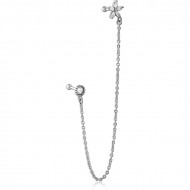 SURGICAL STEEL JEWELLED TRAGUS MICRO BARBELL - FLOWER