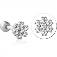 SURGICAL STEEL JEWELLED TRAGUS MICRO BARBELL PIERCING