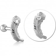 SURGICAL STEEL JEWELLED TRAGUS MICRO BARBELL