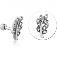 SURGICAL STEEL JEWELED TRAGUS MICRO BARBELL