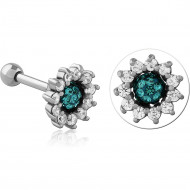 SURGICAL STEEL JEWELED TRAGUS MICRO BARBELL