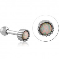 SURGICAL STEEL JEWELED TRAGUS MICRO BARBELL PIERCING