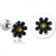 SURGICAL STEEL TRAGUS MICRO BARBELL WITH ENAMEL