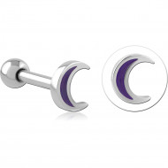 SURGICAL STEEL TRAGUS MICRO BARBELL WITH ENAMEL