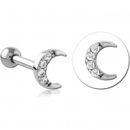 SURGICAL STEEL JEWELED TRAGUS MICRO BARBELL