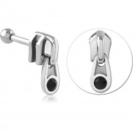 SURGICAL STEEL JEWELLED TRAGUS MICRO BARBELL