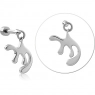 SURGICAL STEEL MICRO BARBELL WITH CHARM