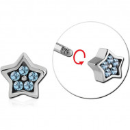 SURGICAL STEEL MICRO THREADED VALUE JEWELED STAR ATTACHMENT PIERCING