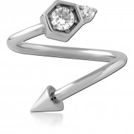 SURGICAL STEEL MICRO BODY SPIRAL PIERCING
