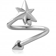 SURGICAL STEEL MICRO BODY SPIRAL PIERCING