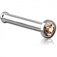 SURGICAL STEEL JEWELLED NOSE BONE WITH SET STONE PIERCING