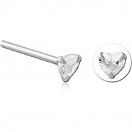 STERLING SILVER 925 JEWELED PRONG SET STRAIGHT NOSE STUD