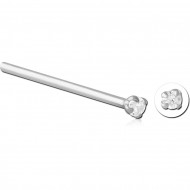STERLING SILVER 925 JEWELED STRAIGHT NOSE STUDS PRONG SET 1.5MM