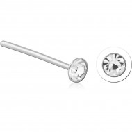 STERLING SILVER 925 JEWELED STRAIGHT NOSE STUDS 1.5 MM