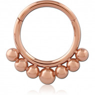ROSE GOLD PVD COATED SURGICAL STEEL HINGED SEGMENT RING