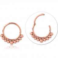 ROSE GOLD PVD COATED SURGICAL STEEL HINGED SEGMENT RING