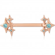 316L ROSE GOLD PVD COATED SURGICAL STEEL INTERNAL NIPPLE BARBELL