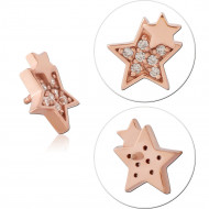 ROSE GOLD PVD COATED SURGICAL STEEL JEWELLED PEAR DROP FOR 1.2MM INTERNALLY THREADED PINS