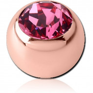 ROSE GOLD PVD COATED SURGICAL STEEL SWAROVSKI CRYSTAL JEWELLED BALL