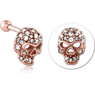 ROSE GOLD PVD COATED SURGICAL STEEL JEWELED TRAGUS MICRO BARBELL