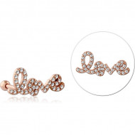 ROSE GOLD PVD COATED SURGICAL STEEL JEWELED TRAGUS MICRO BARBELL