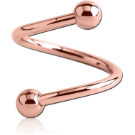 ROSE GOLD PVD COATED SURGICAL STEEL MICRO BODY SPIRAL